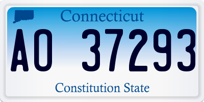 CT license plate AO37293