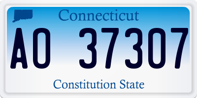 CT license plate AO37307