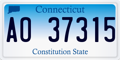 CT license plate AO37315