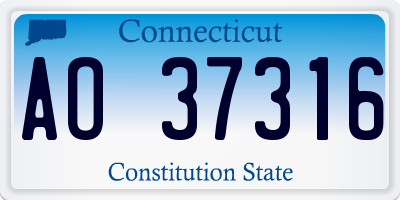 CT license plate AO37316