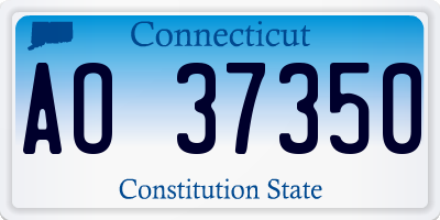 CT license plate AO37350