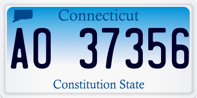 CT license plate AO37356