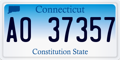 CT license plate AO37357