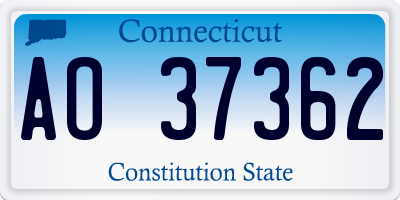 CT license plate AO37362