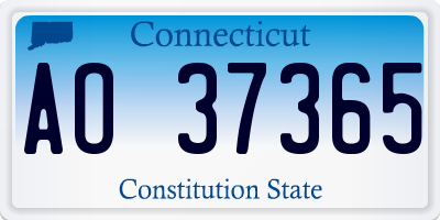 CT license plate AO37365
