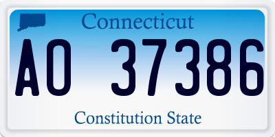 CT license plate AO37386