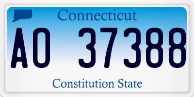 CT license plate AO37388
