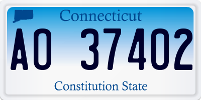 CT license plate AO37402