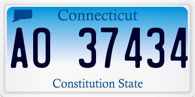 CT license plate AO37434