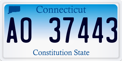 CT license plate AO37443