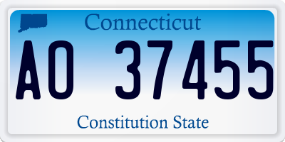 CT license plate AO37455