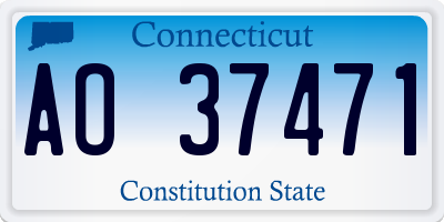 CT license plate AO37471