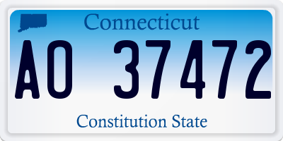 CT license plate AO37472
