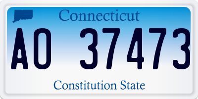 CT license plate AO37473
