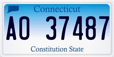 CT license plate AO37487