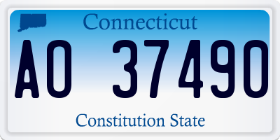 CT license plate AO37490