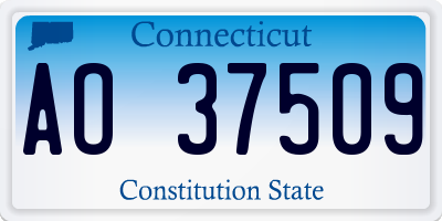 CT license plate AO37509