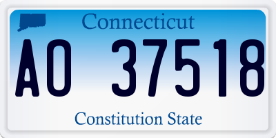 CT license plate AO37518