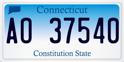 CT license plate AO37540