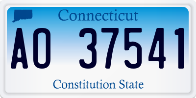 CT license plate AO37541