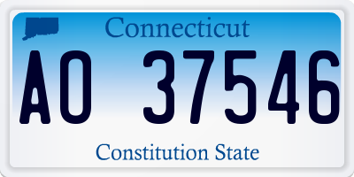 CT license plate AO37546