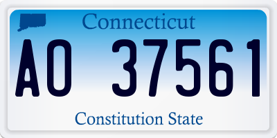 CT license plate AO37561