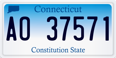 CT license plate AO37571