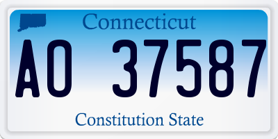 CT license plate AO37587