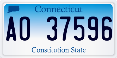 CT license plate AO37596