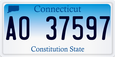 CT license plate AO37597