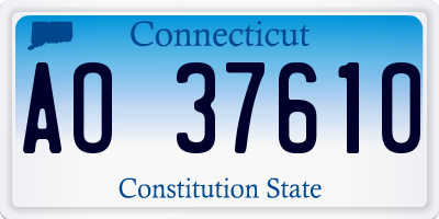 CT license plate AO37610