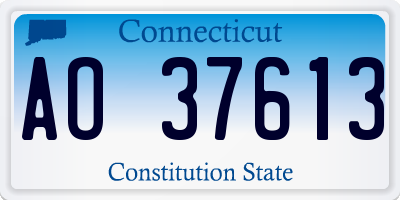 CT license plate AO37613