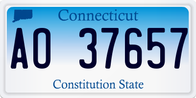 CT license plate AO37657