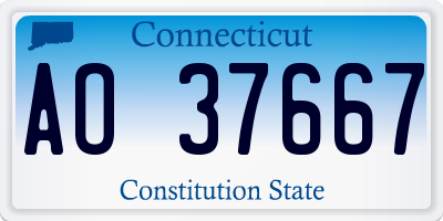 CT license plate AO37667