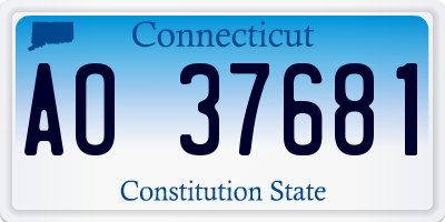 CT license plate AO37681