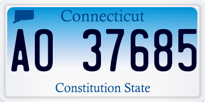 CT license plate AO37685