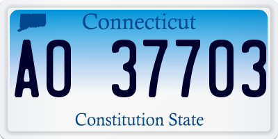 CT license plate AO37703