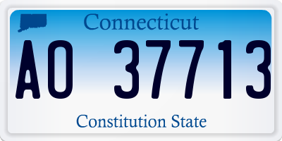 CT license plate AO37713