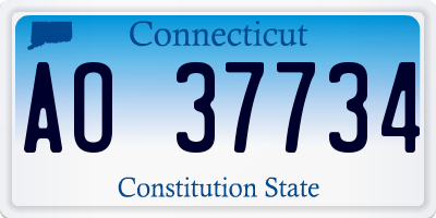 CT license plate AO37734