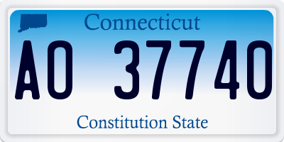 CT license plate AO37740