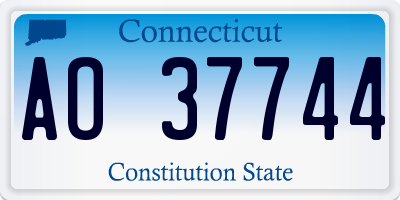 CT license plate AO37744