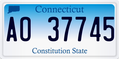 CT license plate AO37745