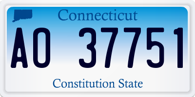 CT license plate AO37751