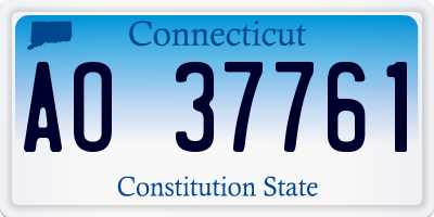 CT license plate AO37761