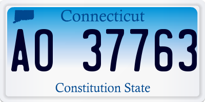 CT license plate AO37763