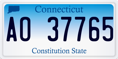 CT license plate AO37765