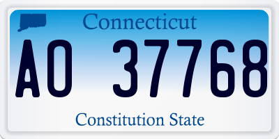 CT license plate AO37768