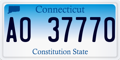 CT license plate AO37770