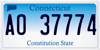 CT license plate AO37774
