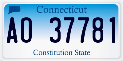 CT license plate AO37781